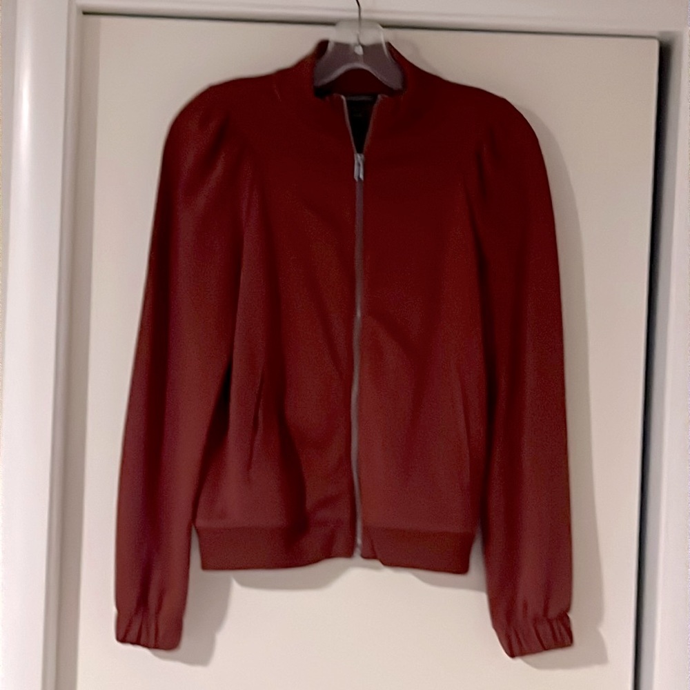Rich rust knit bombers jacket